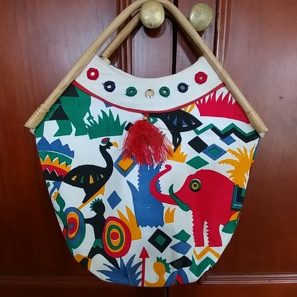 Vintage Handbags - Amazing bright bucket bag